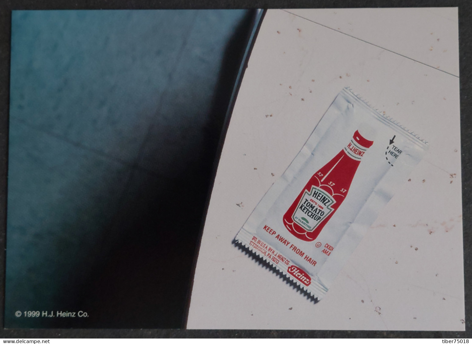 Carte Postale (Tower Records) Heinz (ketchup - Sauce Tomate) Tomato Ketchup (keep Away From Hair) - Publicité