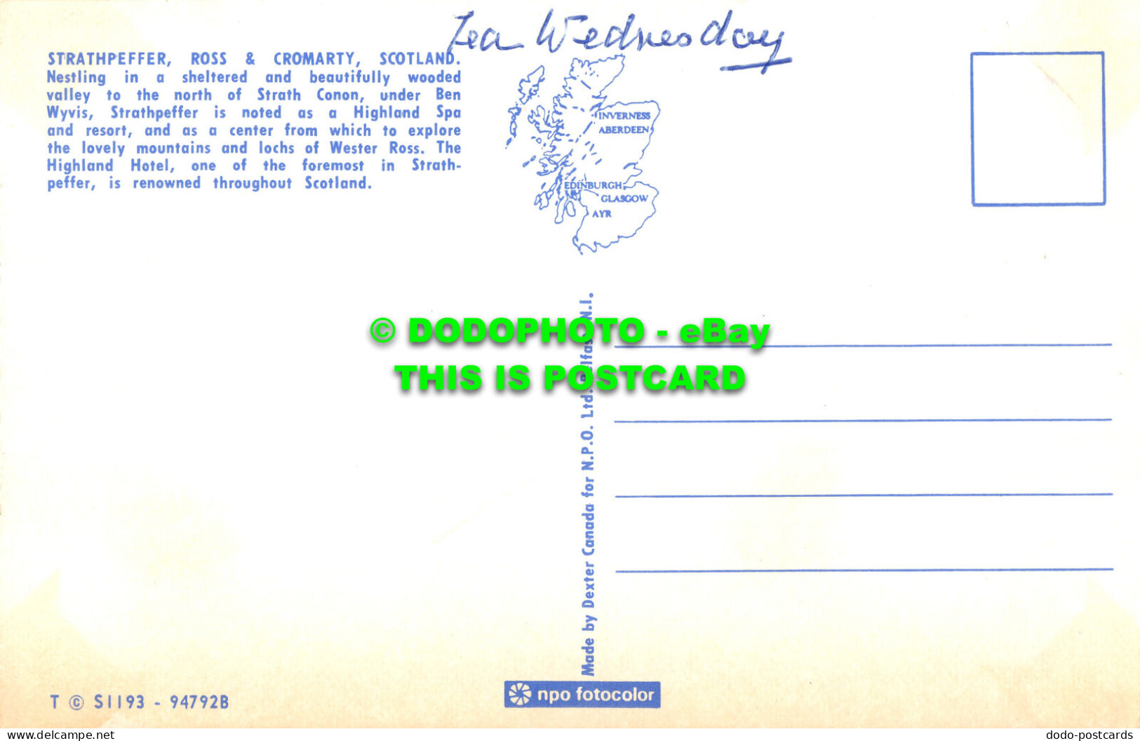 R521830 Strathpeffer. Ross And Cromarty. Scotland. N. P. O. Dexter Canada - Monde