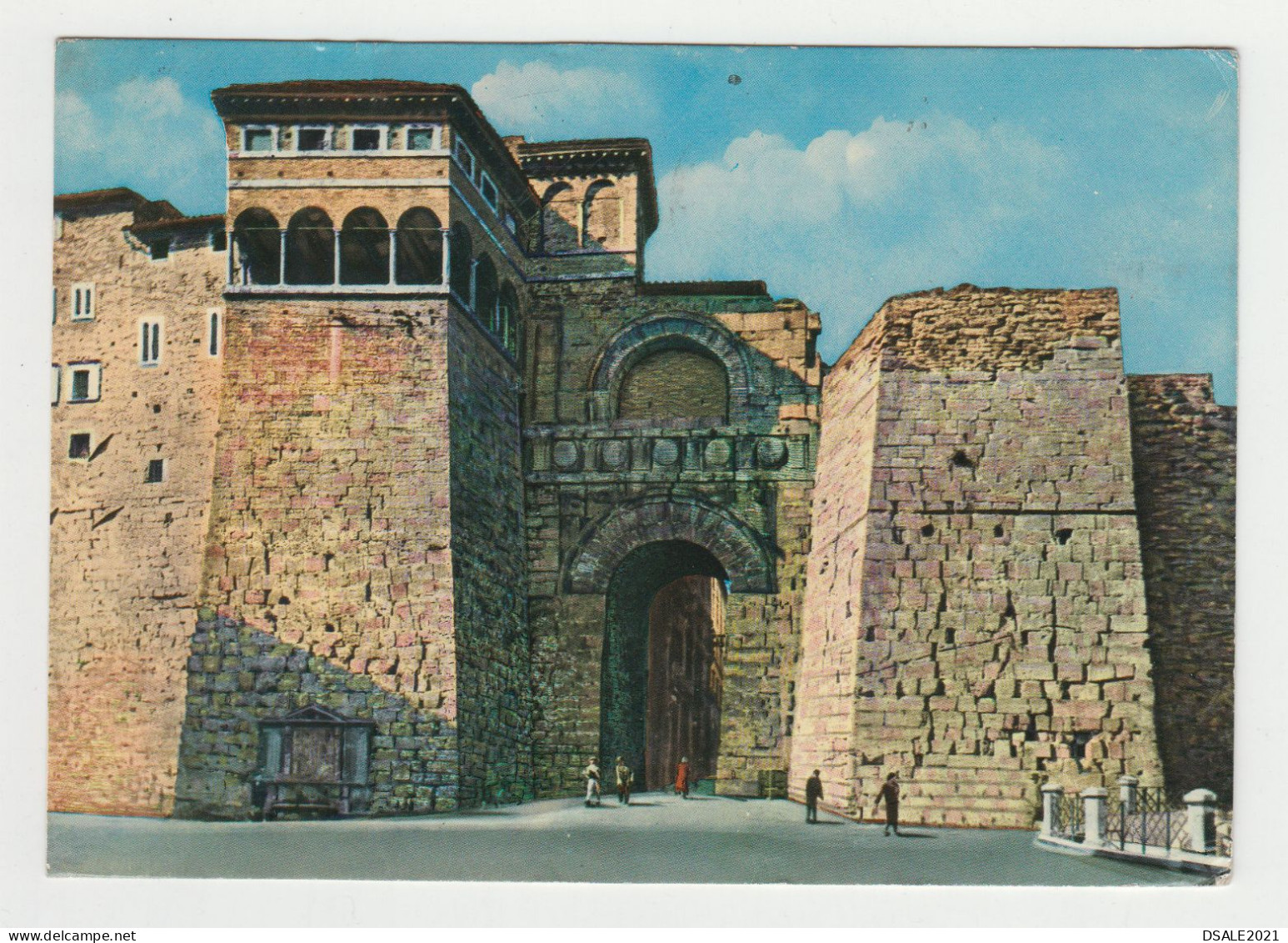 ITALY 1960s Pc W/Mi#1241 (2x20L) Stamp Music Umberto Giordano Sent To Bulgaria, Postcard PERUGIA Porta Urbica (4063) - 1961-70: Marcofilie