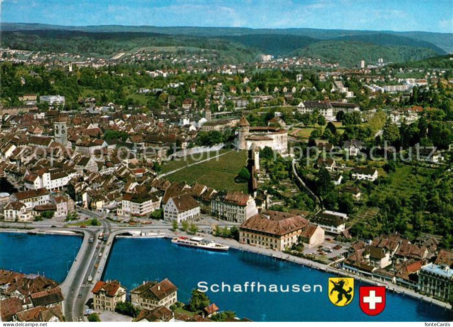 13337408 Schaffhausen SH Fliegeraufnahme Mit Munot Schaffhausen SH - Altri & Non Classificati