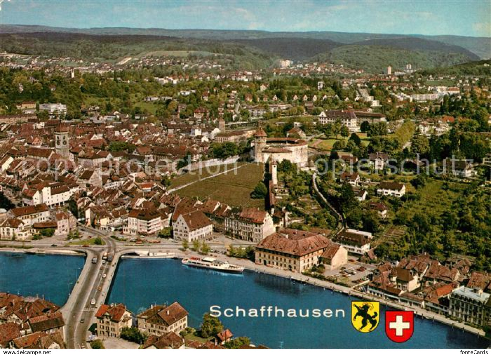 13337358 Schaffhausen SH Fliegeraufnahme Mit Munot Rhein  Schaffhausen SH - Altri & Non Classificati