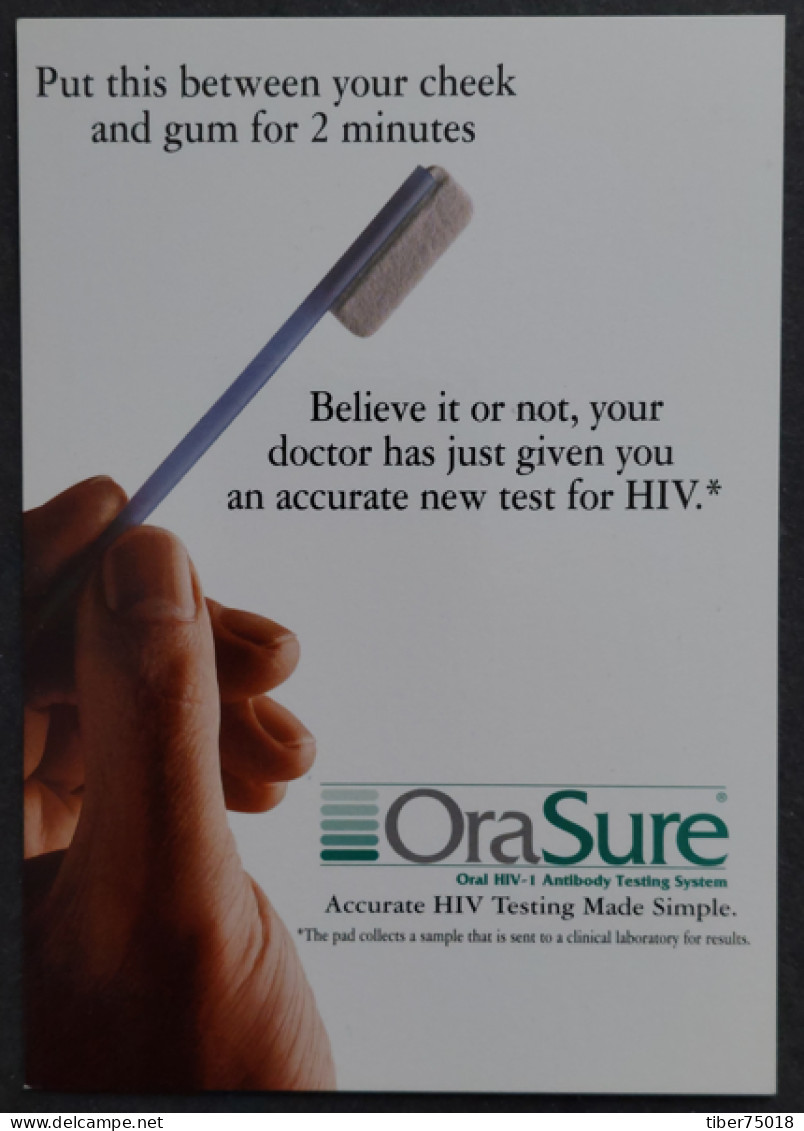 Carte Postale - OraSure (oral HIV) Antibody Testing System (campagne Anti Sida) - Santé