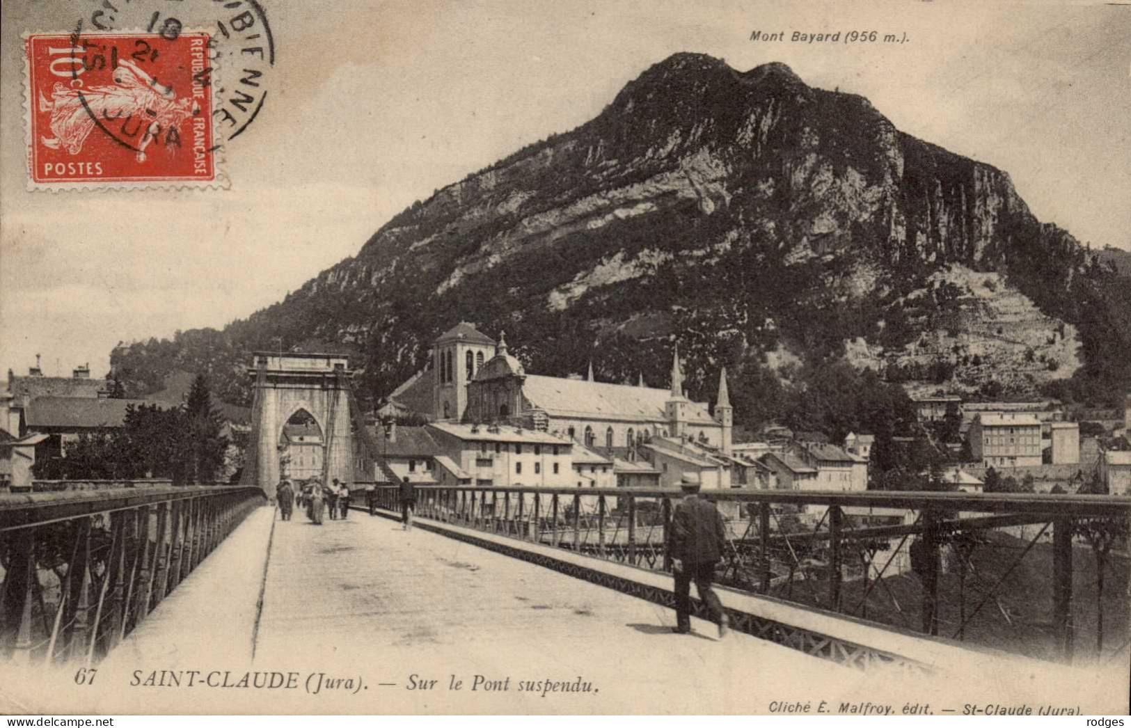 39 , Cpa SAINT CLAUDE , 67 , Sur Le Pont Suspendu  (14554.V24) - Saint Claude