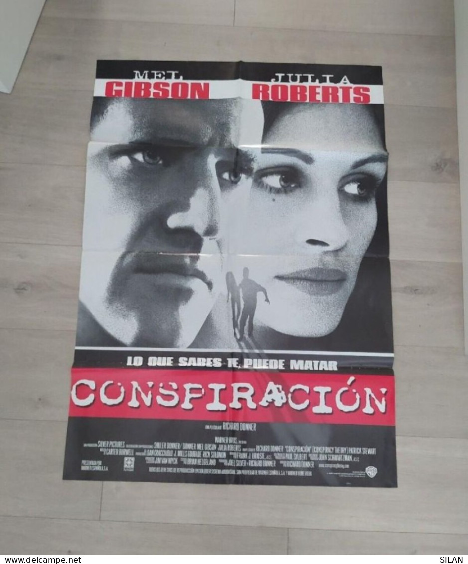 Cartel Original  Cine Del Estreno Conspiración Mel Gibson Julia Roberts 1997 Affiche Originale Du Film Pour La Première - Other Formats