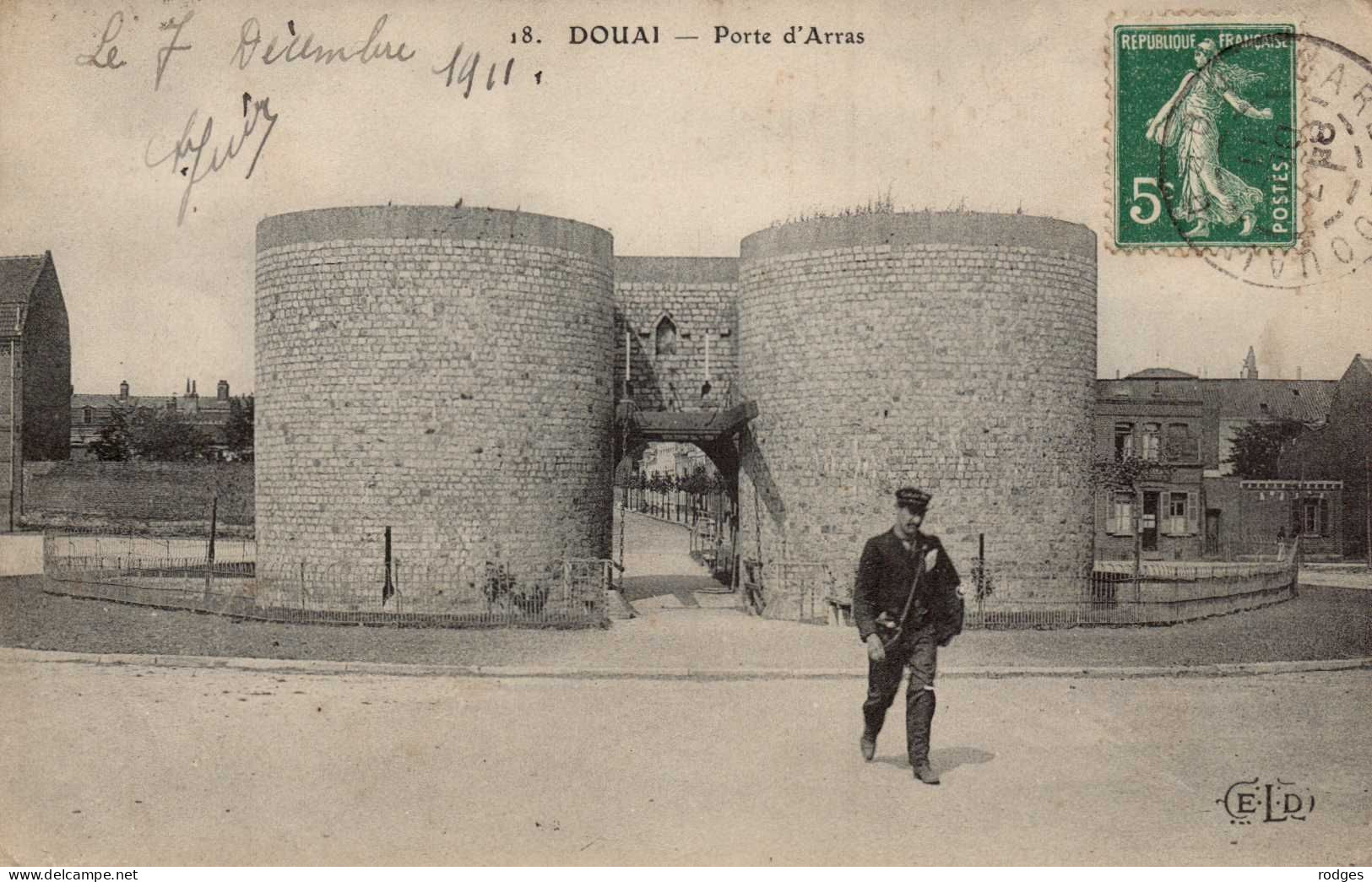 59 , Cpa DOUAI , 18 , Porte D'Arras  (14556.V24) - Douai