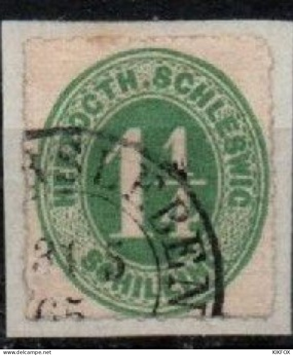 ALTDEUTSCHLAND , SCHLESWIG-HOLSTEIN, 1864, MI 4, 1 1/4 SCHILLING, ZIFFERN IM OVAL GESTEMPELT,OBLITERE - Schleswig-Holstein