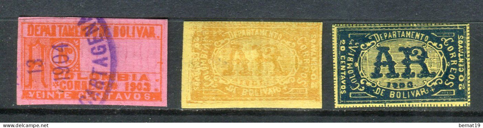 Colombia Departamento De Bolivar Recepción 1903. Yvert 1,3 Y 4. - Kolumbien