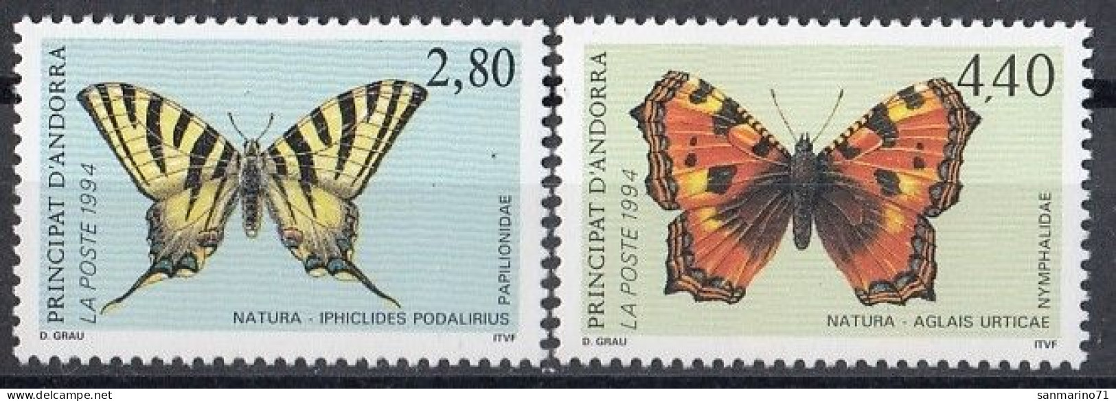 FRENCH ANDORRA 472-473,unused - Papillons