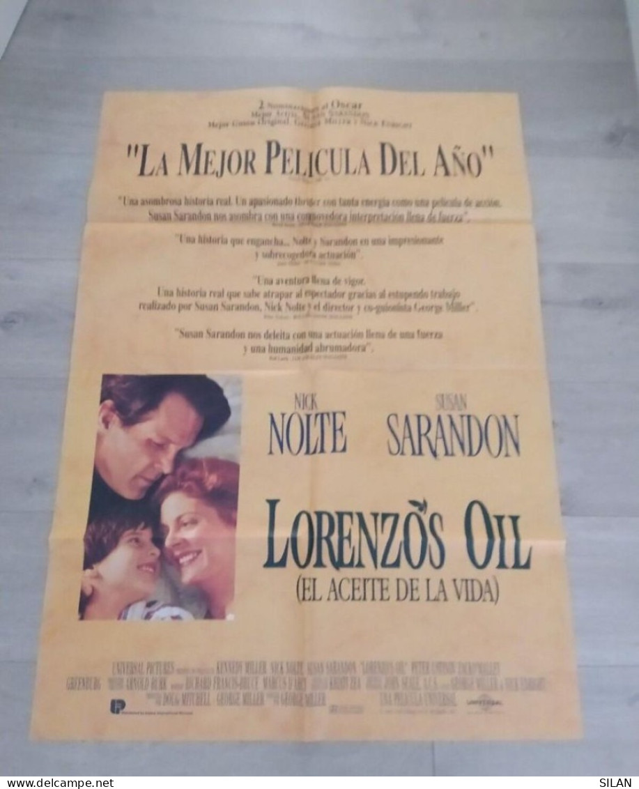 Cartel Original De Cine Del Estreno Lorenzo's Oil El Aceite De La Vida 1992 Affiche Originale Du Film Pour La Première - Altri