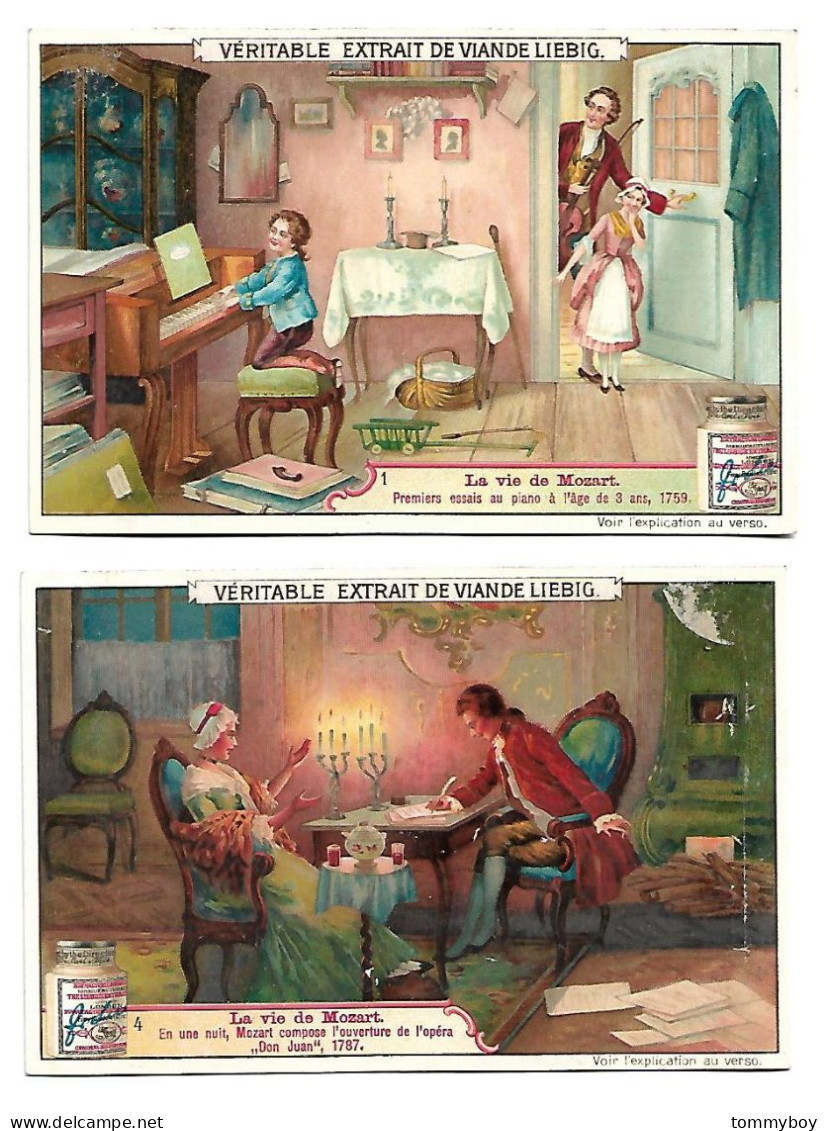 S 856, Liebig 6 Cards, La Vie De Mozart (one Card Has Small Damage ) (ref B22) - Liebig