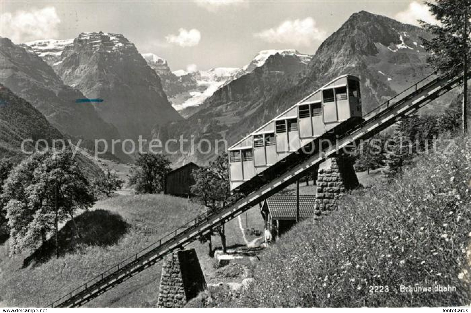 13317258 Braunwald GL Braunwaldbahn Zahnradbahn Alpenpanorama Braunwald GL - Sonstige & Ohne Zuordnung