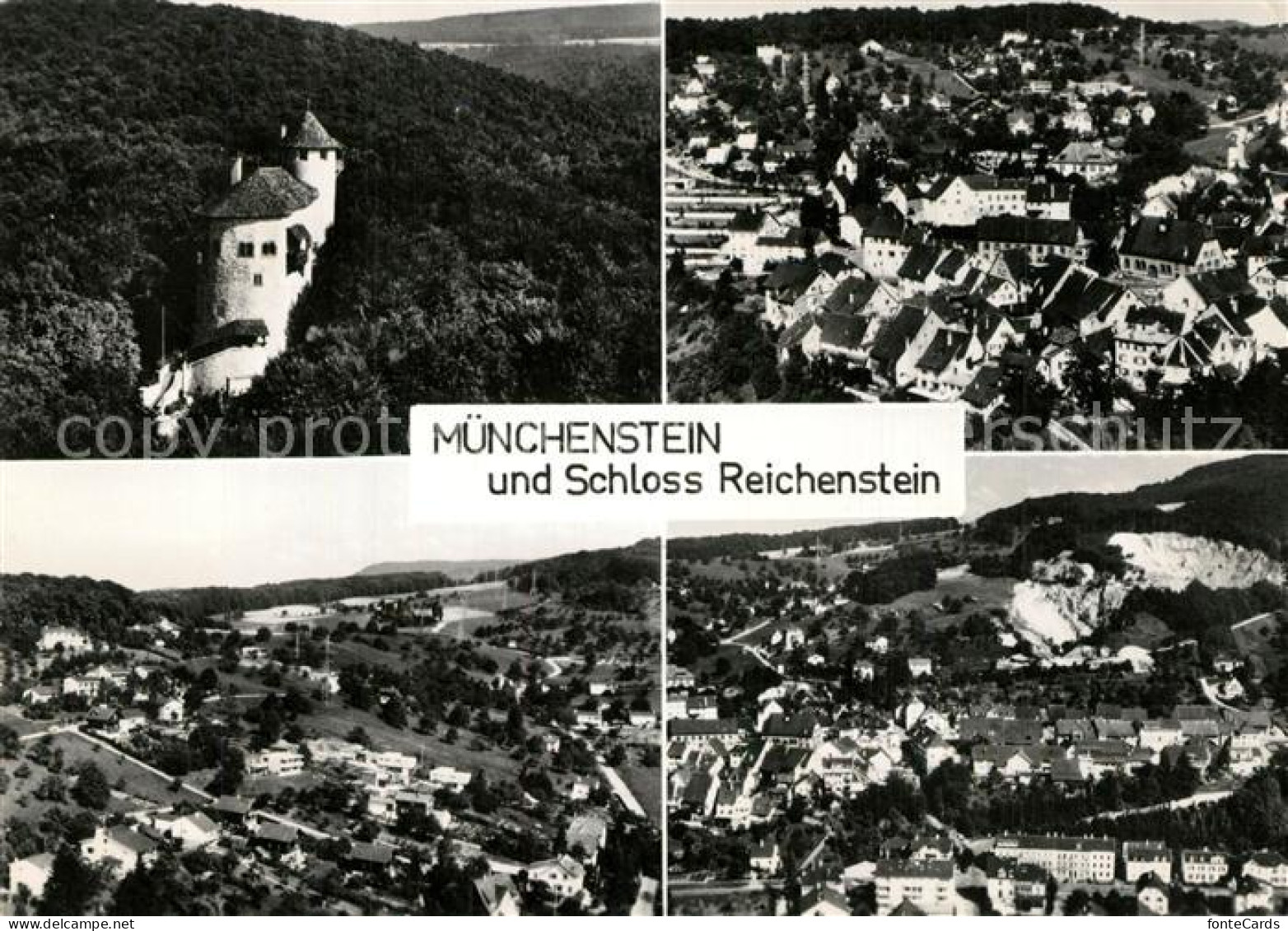 13316890 Muenchenstein Fliegeraufnahme Mit Schloss Reichenstein Muenchenstein - Sonstige & Ohne Zuordnung