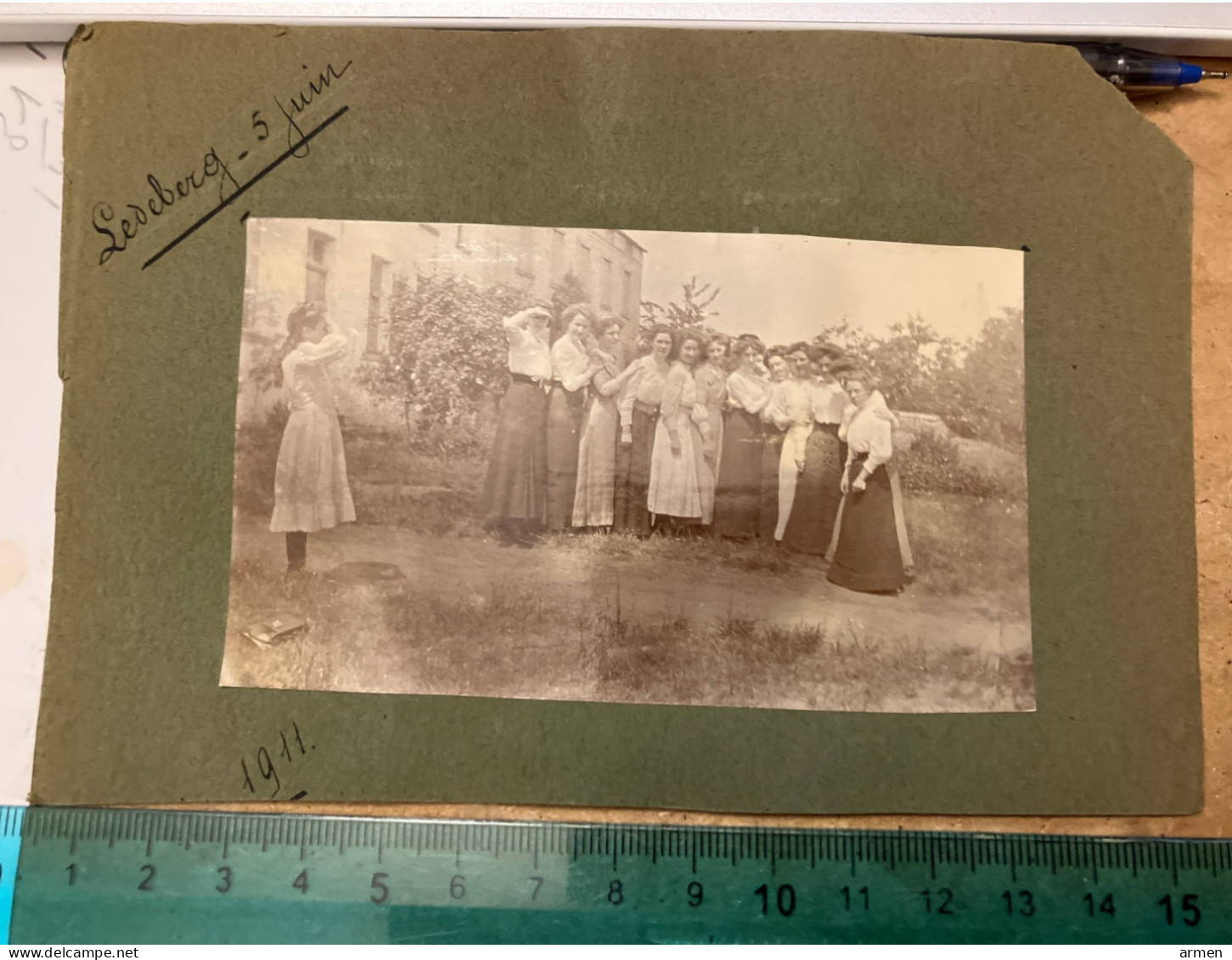 Photo Albumine 1911 Belgique Ledeberg Groupe De Femmes - Lugares