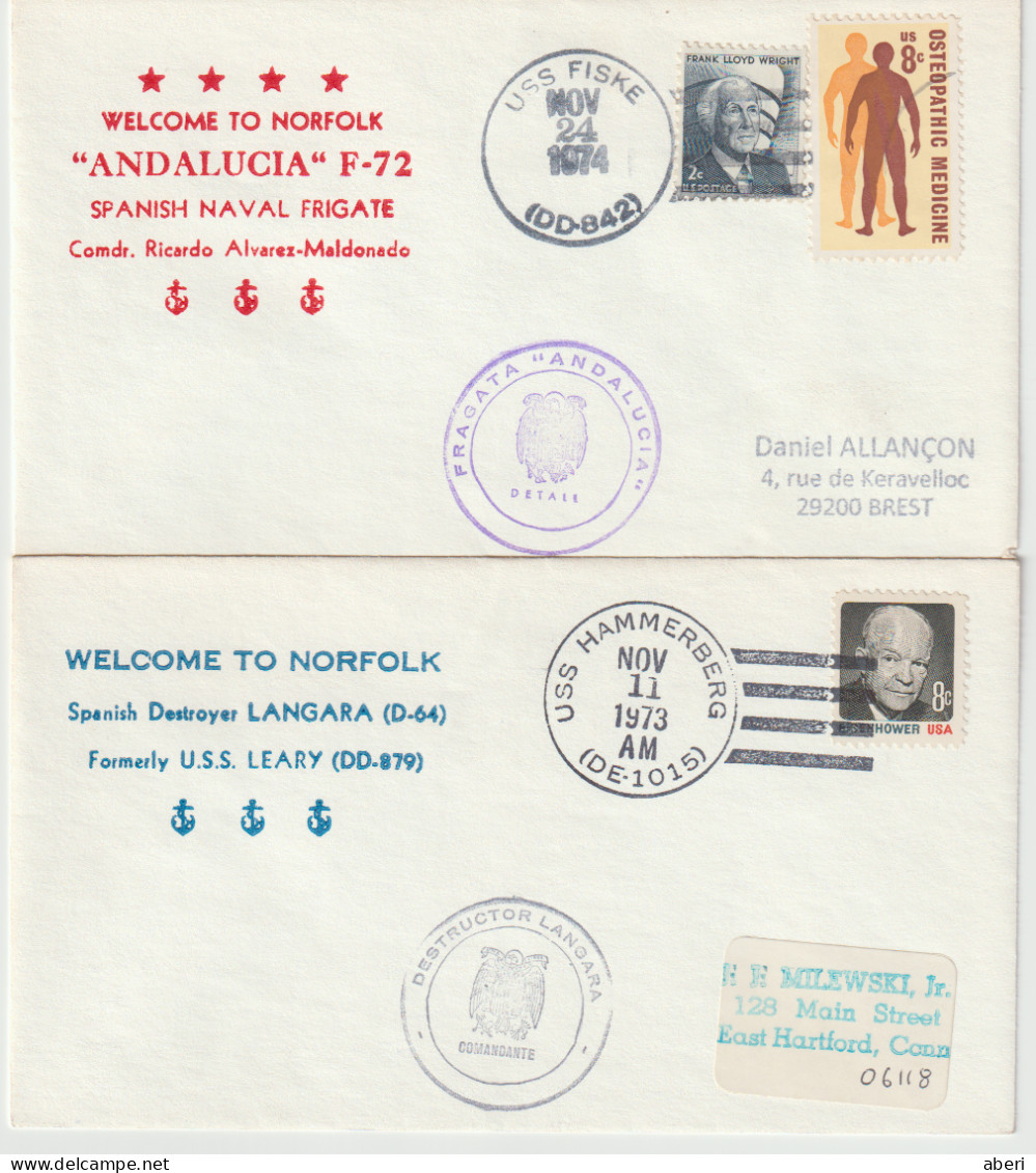 16024  WELCOME TO NORFOLK - 6 Enveloppes ; ESPAGNE (2) - GERMAN (2) - DUTCH (2) - Poste Navale
