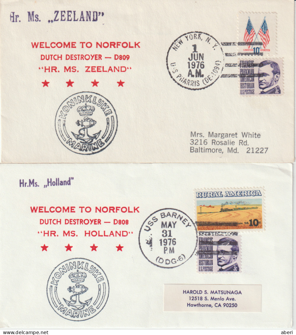 16024  WELCOME TO NORFOLK - 6 Enveloppes ; ESPAGNE (2) - GERMAN (2) - DUTCH (2) - Naval Post