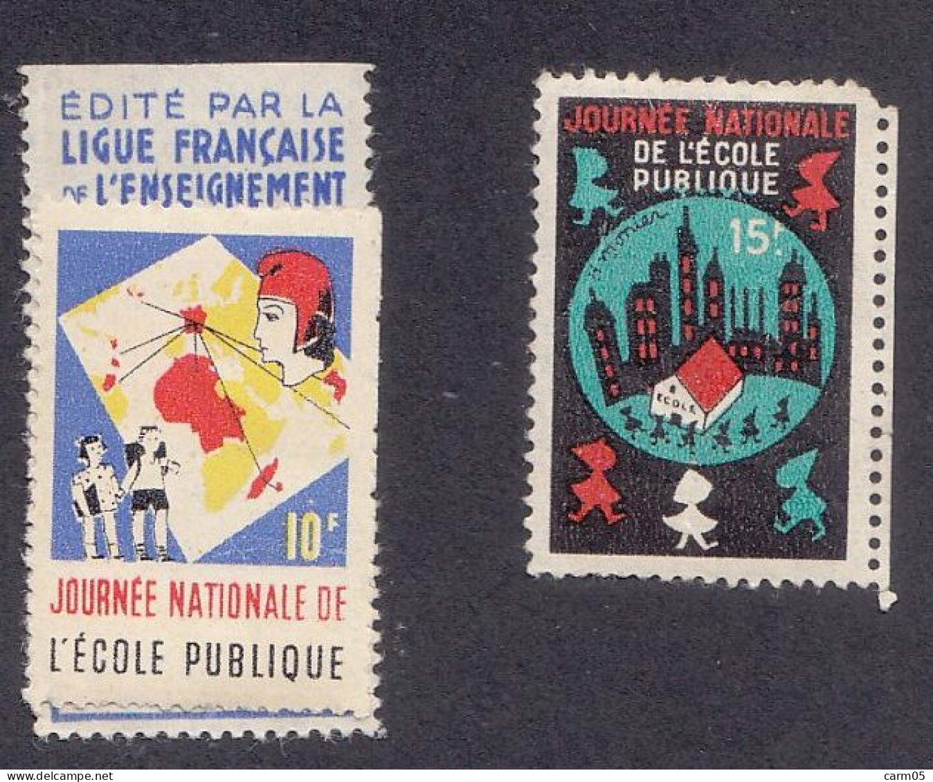 Lot De 9 Vignettes Ecole Publique-  Erinnophilie - Other & Unclassified