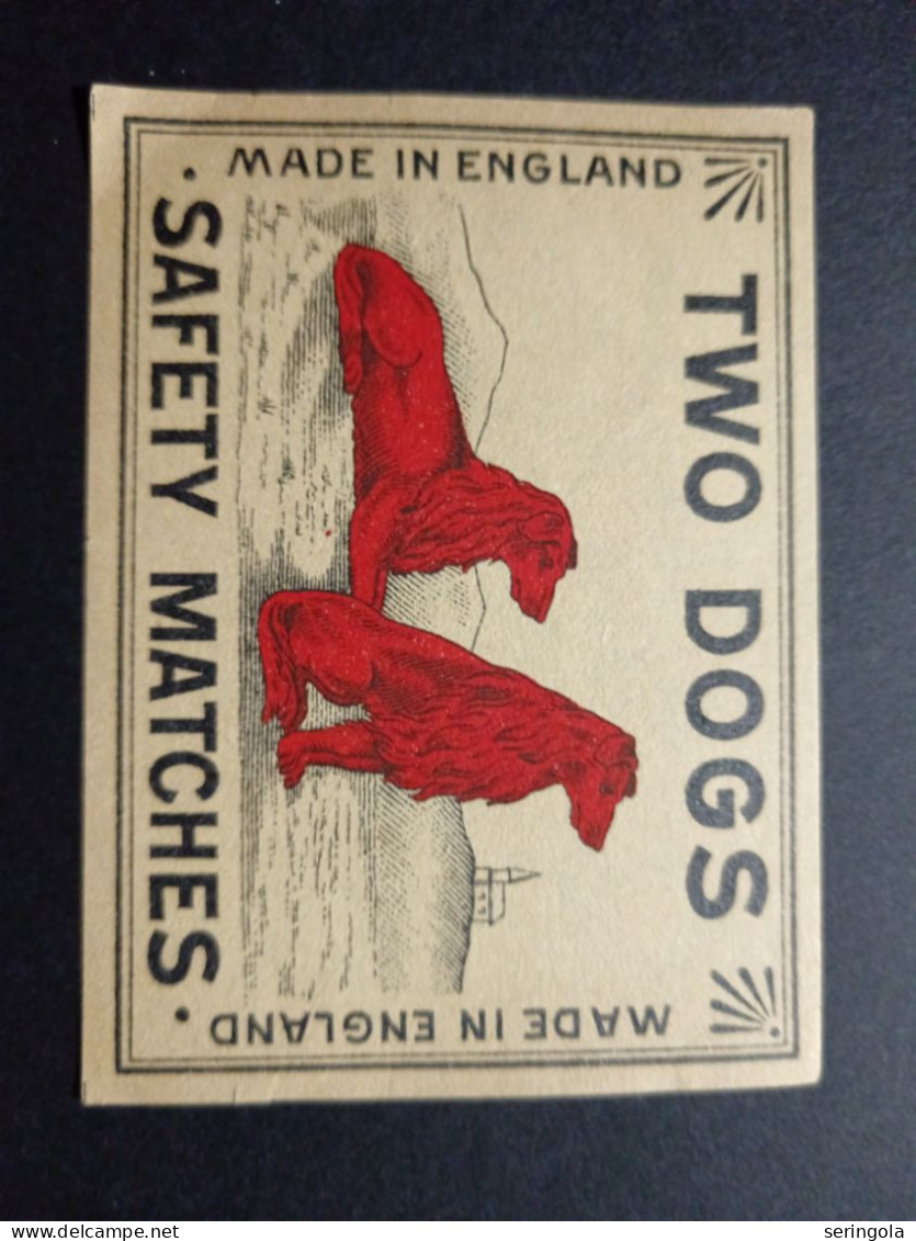 Two Dogs. England - Matchbox Labels