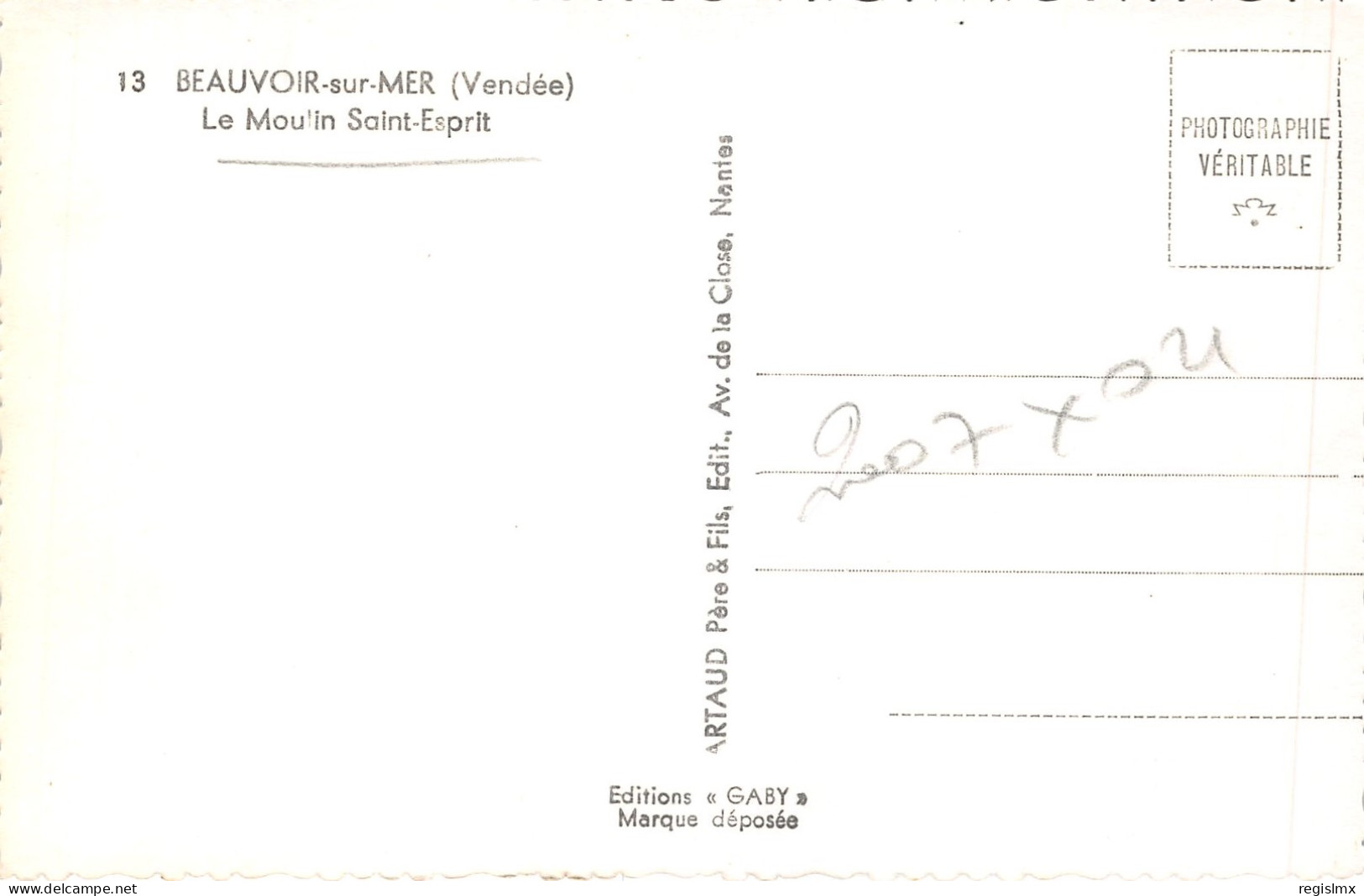 85-BEAUVOIR SUR MER-MOULIN SAINT ESPRIT-N°514-G/0187 - Beauvoir Sur Mer