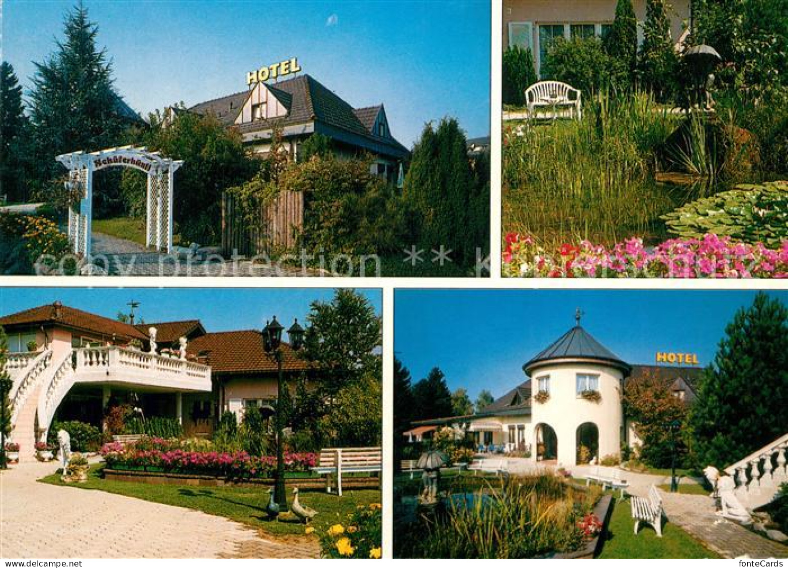 13315408 Kaltenbach Stein Rhein Hotel Garni Schaeferhuesli Garten Seerosenteich  - Autres & Non Classés