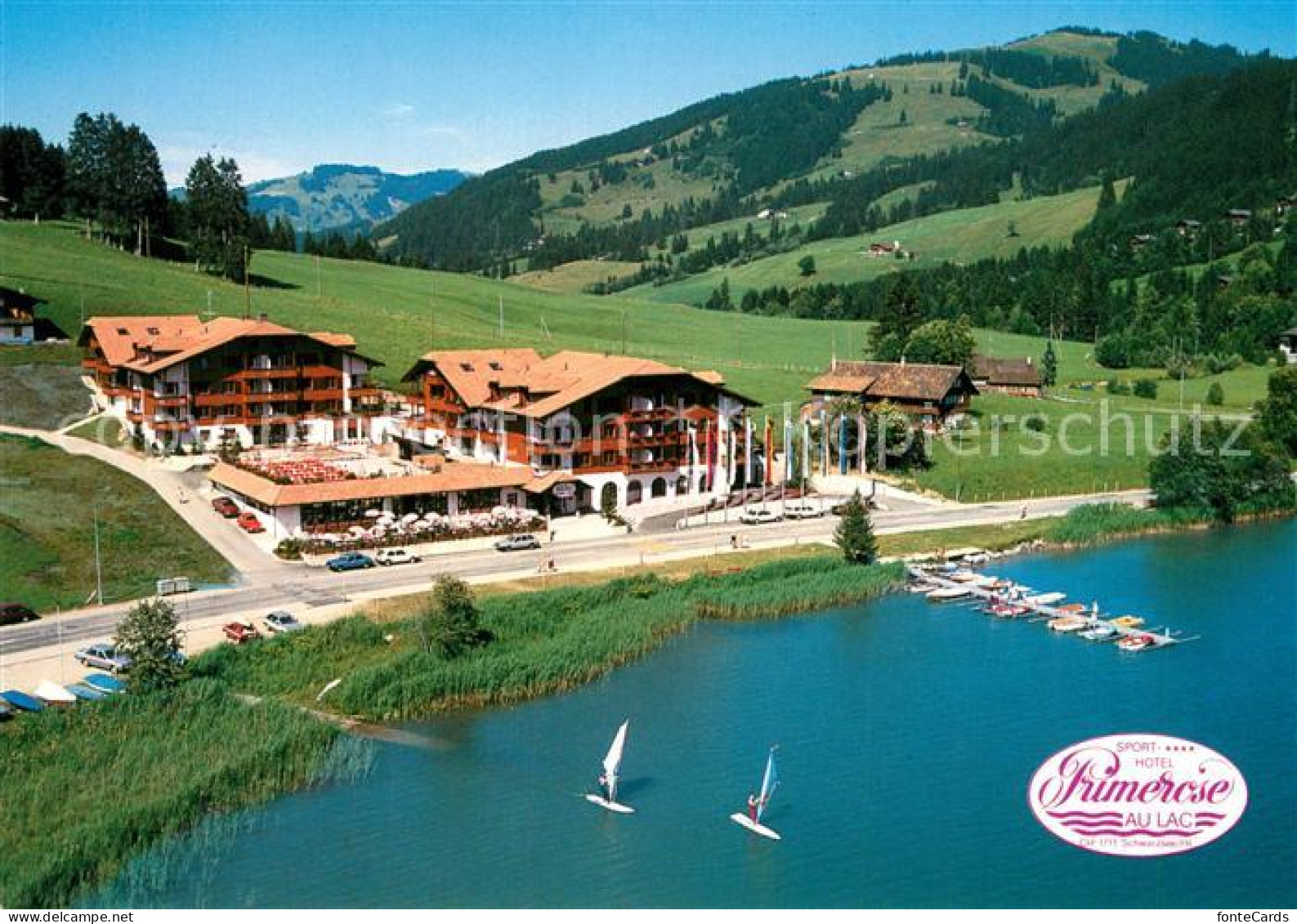 13314812 Lac Noir Schwarzsee FR Sporthotel Primerose Fliegeraufnahme Lac Noir Sc - Altri & Non Classificati