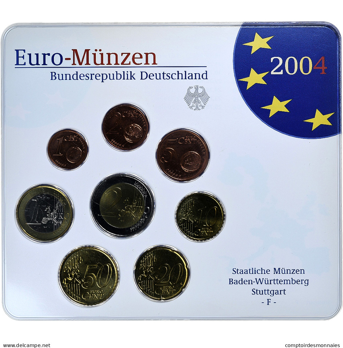 République Fédérale Allemande, Set 1 Ct. - 2 Euro, FDC, Coin Card, 2004 - Alemania