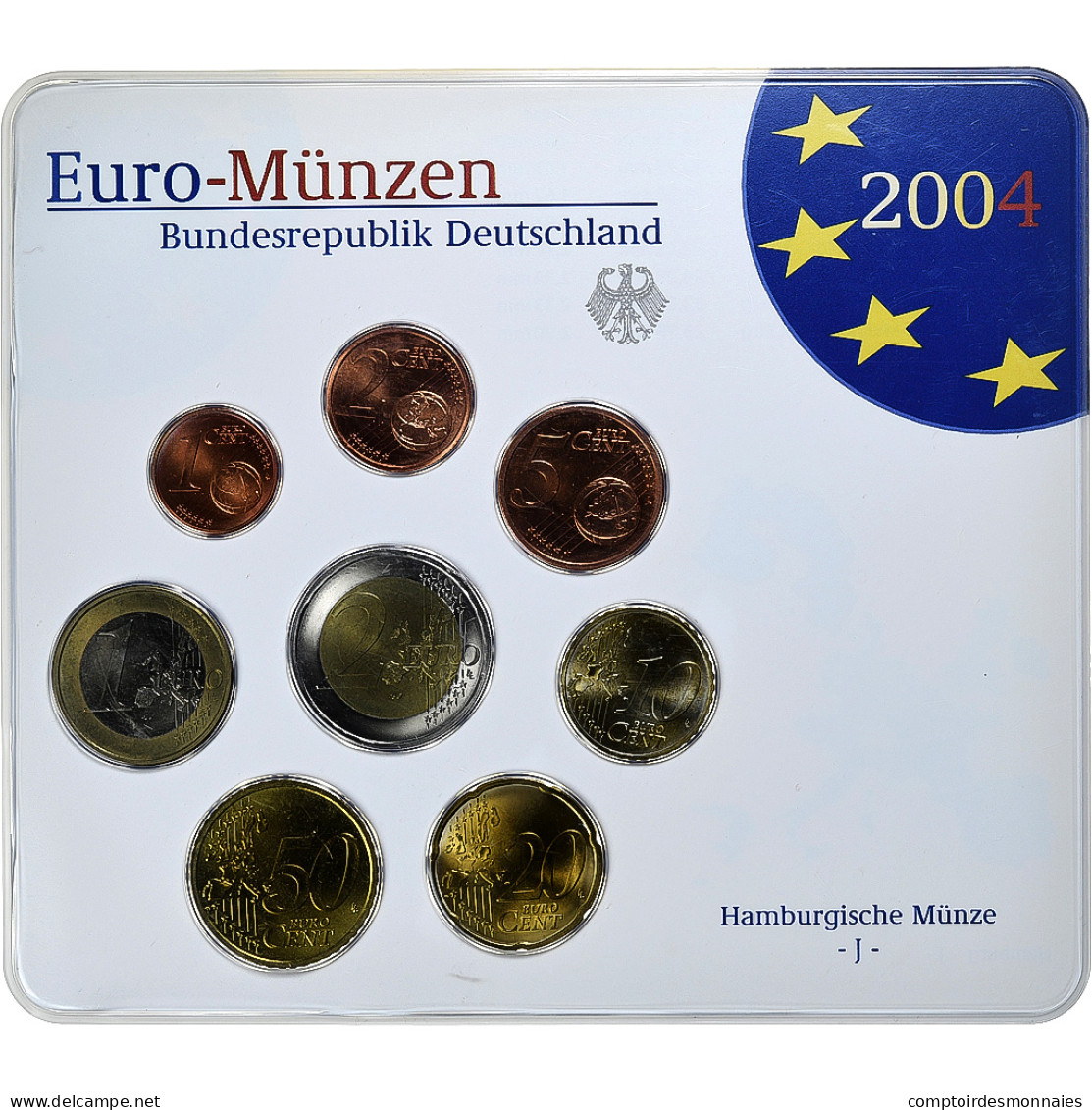 République Fédérale Allemande, Set 1 Ct. - 2 Euro, FDC, Coin Card, 2004 - Germania