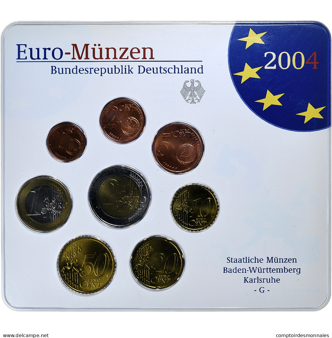 République Fédérale Allemande, Set 1 Ct. - 2 Euro, FDC, Coin Card, 2004 - Duitsland