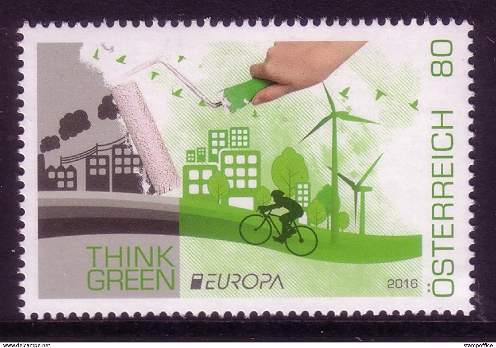 ÖSTERREICH MI-NR. 3268 POSTFRISCH(MINT) EUROPA 2016 UMWELTBEWUSST LEBEN FAHRRAD FAHREN - 2016