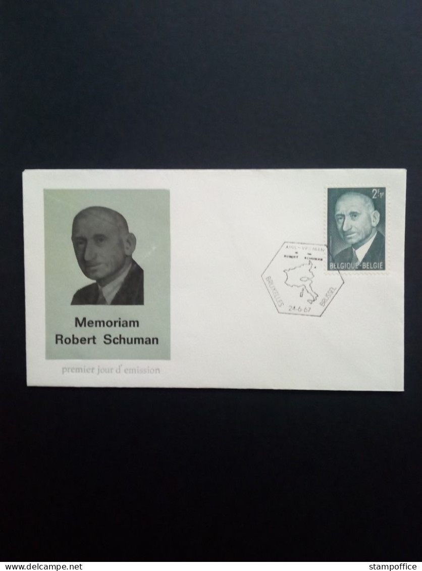 BELGIEN MI-NR. 1477 FDC MITLÄUFER 1967 ROBERT SCHUMANN - Europäischer Gedanke