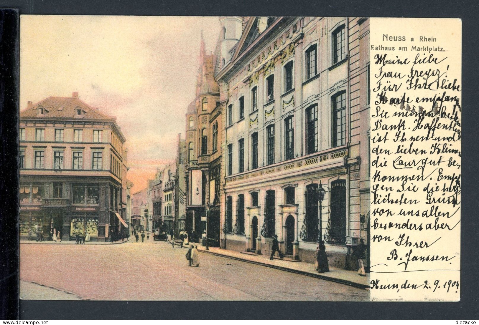 AK Neuss 1904 Rathaus Mit Blick Richtung Oberstraße, Coloriert (PK0087 - Sonstige & Ohne Zuordnung