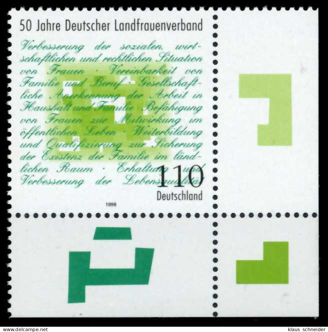 BRD 1998 Nr 1988 Postfrisch ECKE-URE X6C8F76 - Unused Stamps