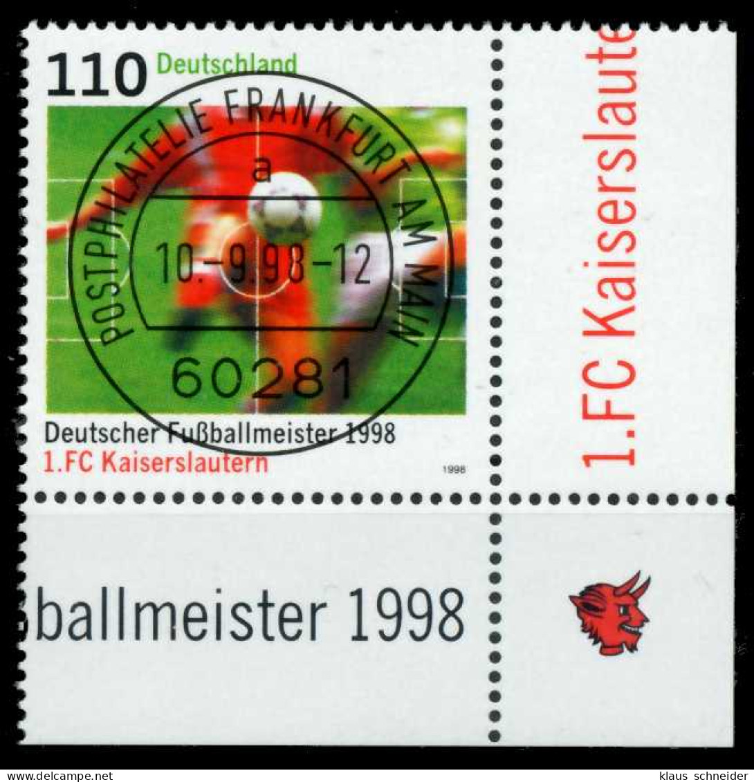 BRD 1998 Nr 2010 Zentrisch Gestempelt ECKE-URE X6C928E - Used Stamps