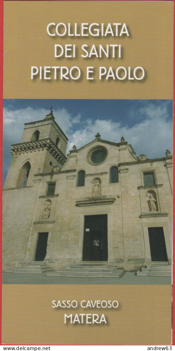 ITALIA - ITALY - ITALIE - Basilicata - Sassi Di Matera - Collegiata Dei Santi Pietro E Paolo - Volantino Pieghevole Info - Religion & Esotericism