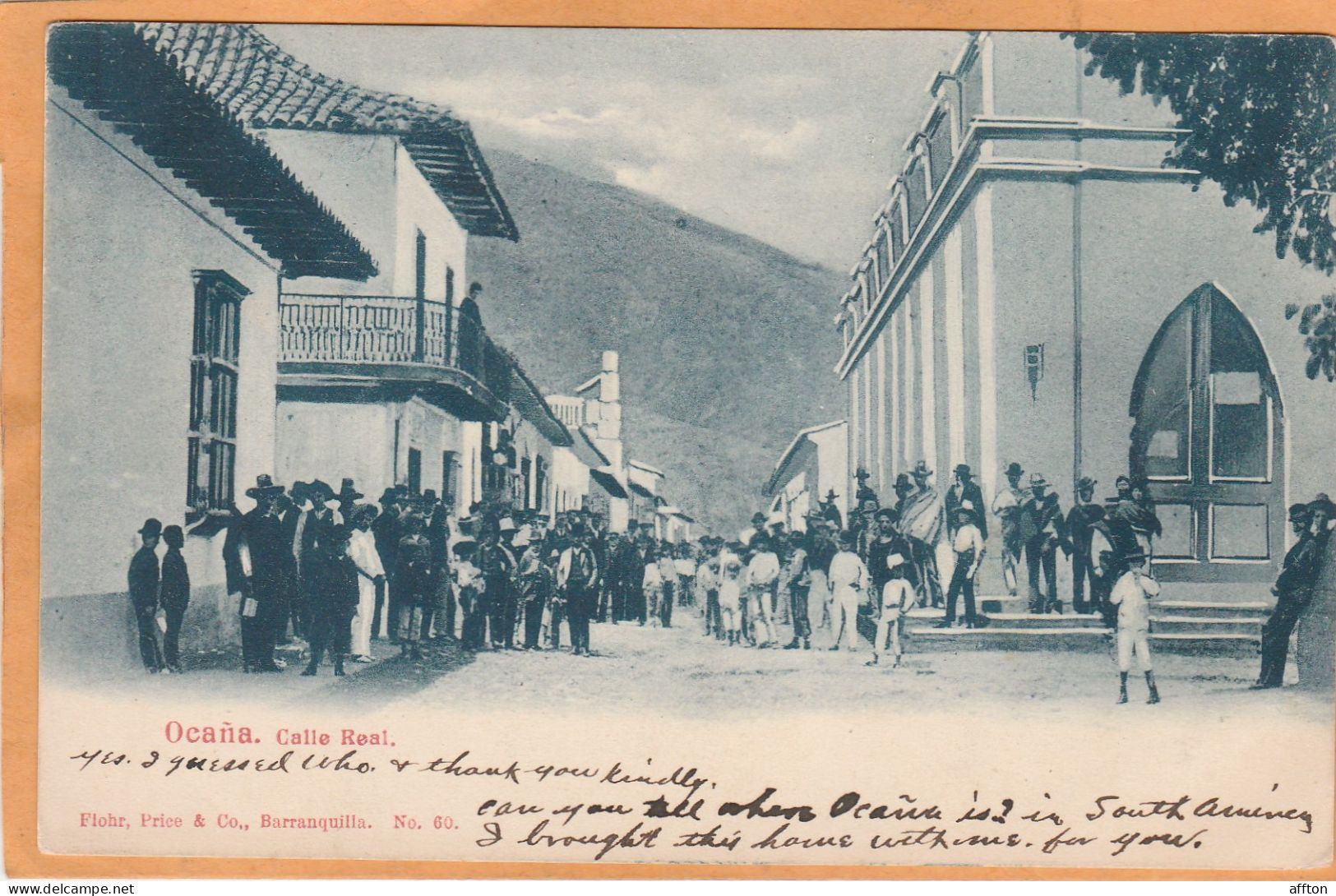 Ocana Colombia 1900 Postcard - Colombie