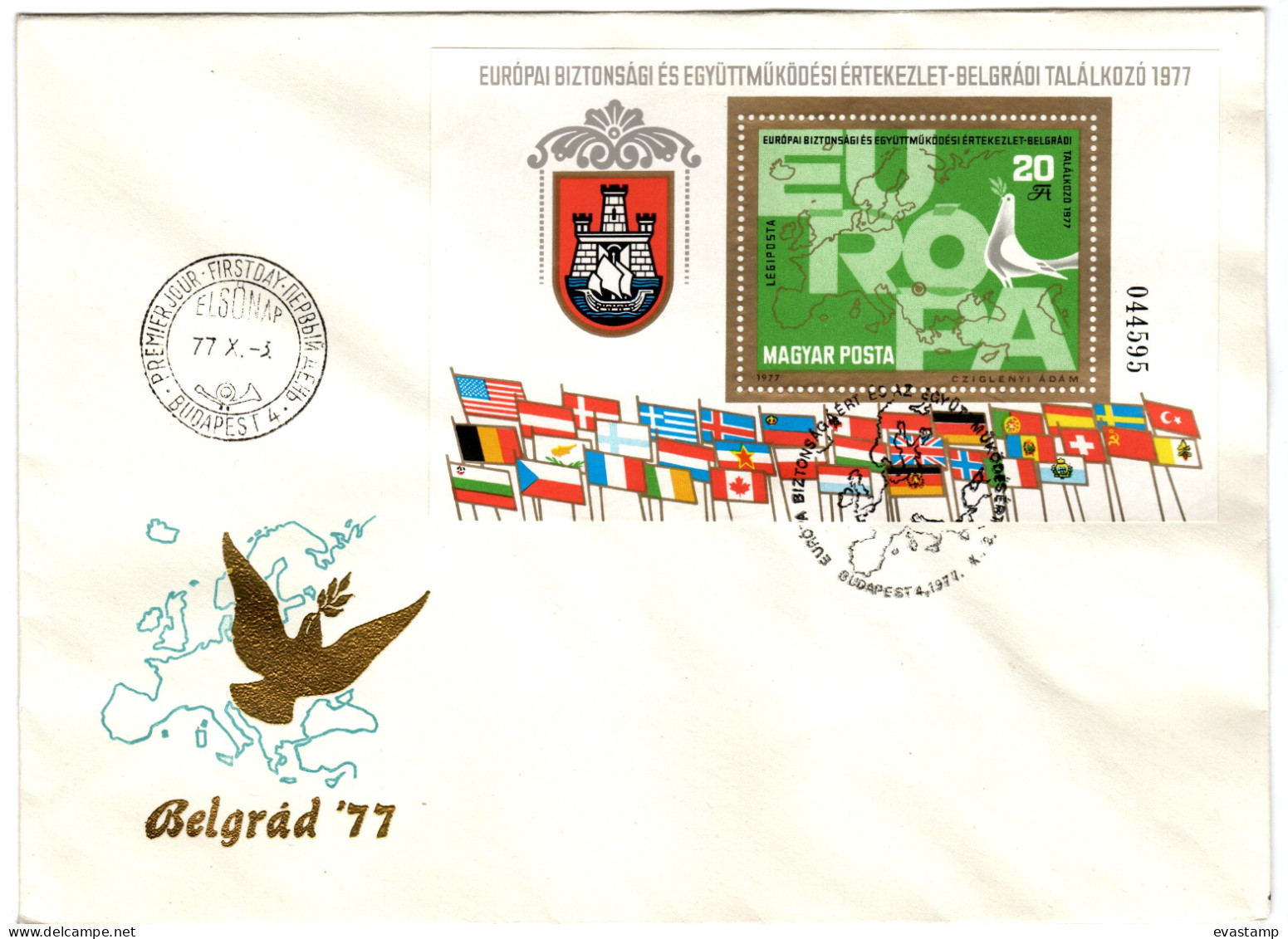 HUNGARY-1977. FDC S/S - European Security And Cooperation Conference, Helsinki Mi.:Bl.126 - FDC