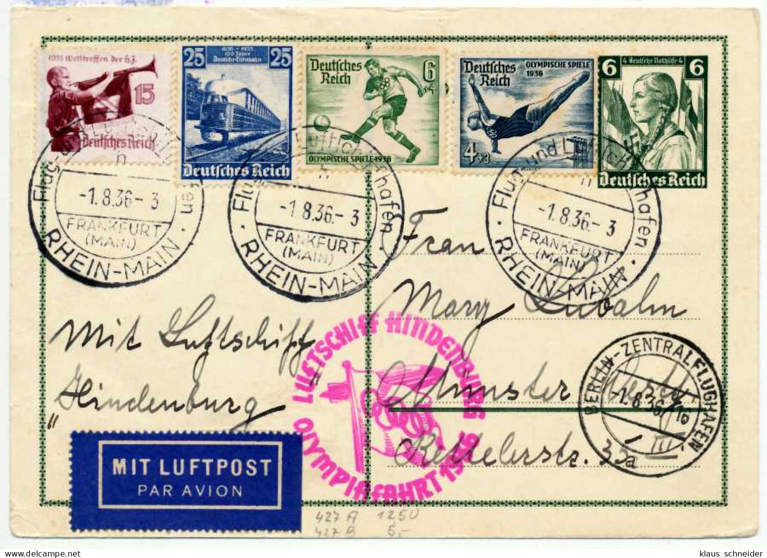 DEUTSCHE ZEPPELINPOST Nr 585 Und 582 610 611 BRIEF X718786 - Luft- Und Zeppelinpost