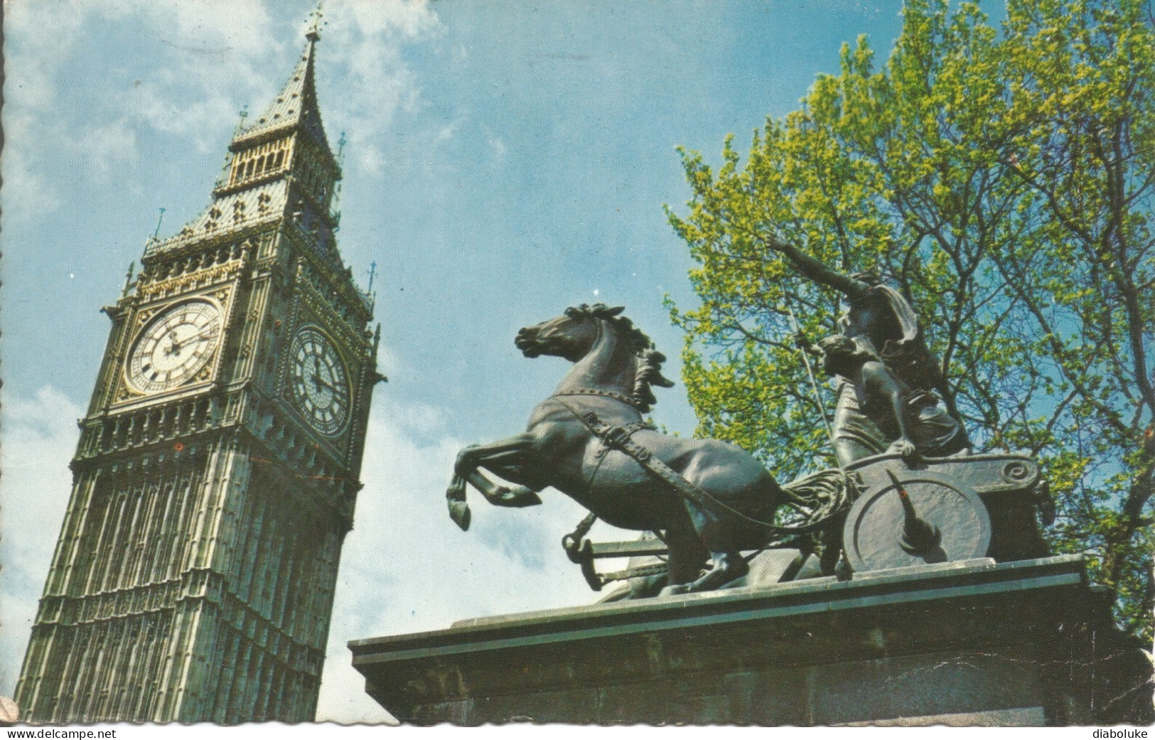 (UNITED KINGDOM) BIG BEN, BOADICEA STATUE, LONDON - Written Postcard - Houses Of Parliament