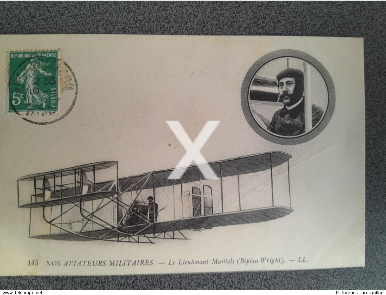 NOS AVIATEURS MILITAIRES LE LIEUTENANT MAILLOLS BIPLAN WRIGHT OLD B/W POSTCARD MONOPLANE FRANCE PILOT LL LEVY - ....-1914: Précurseurs