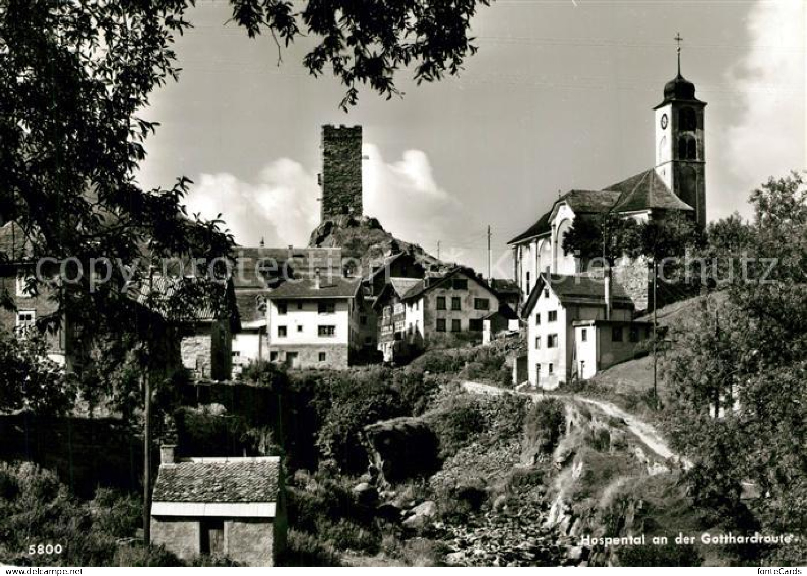 13309713 Hospental Kirche Burgturm Hospental - Sonstige & Ohne Zuordnung