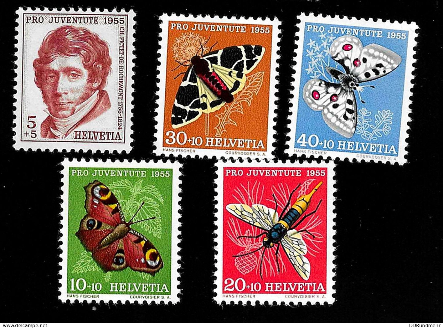 1955 Insekten  Michel CH 618 - 622 Stamp Number CH B247 - 251 Yvert Et Tellier CH 567 - 571 X MH - Nuovi