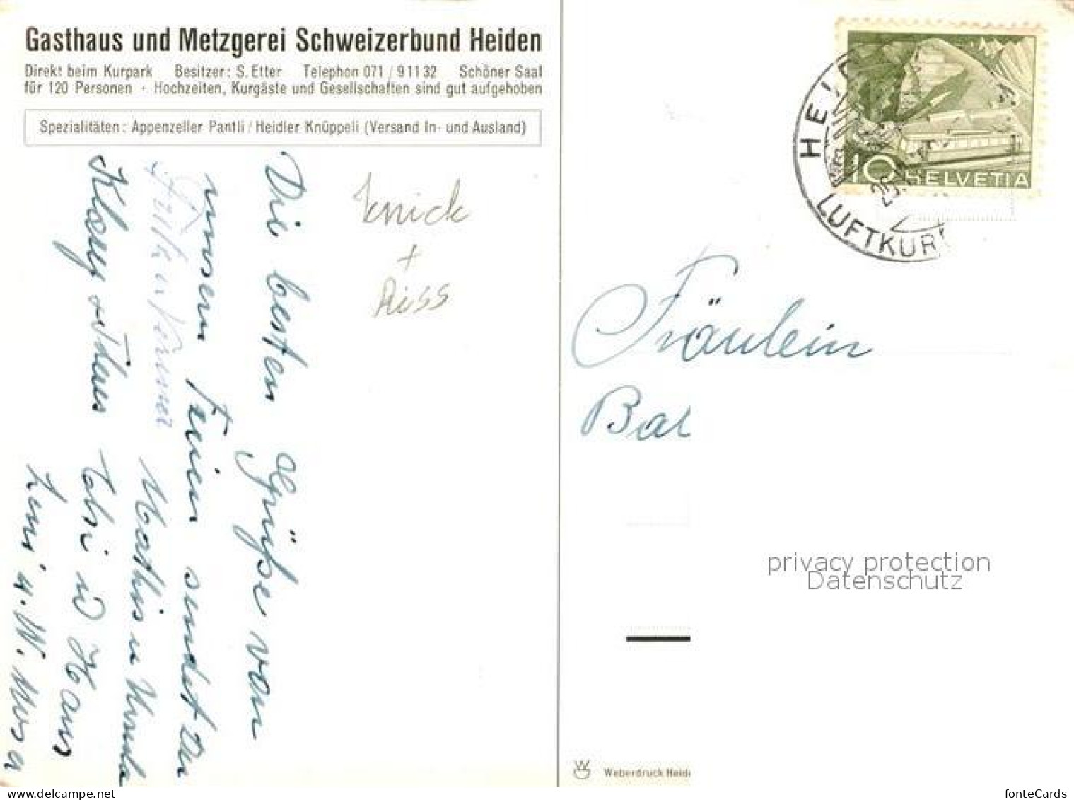 13309398 Heiden AR Gasthaus Metzgerei Schweizerbund Heiden AR - Altri & Non Classificati