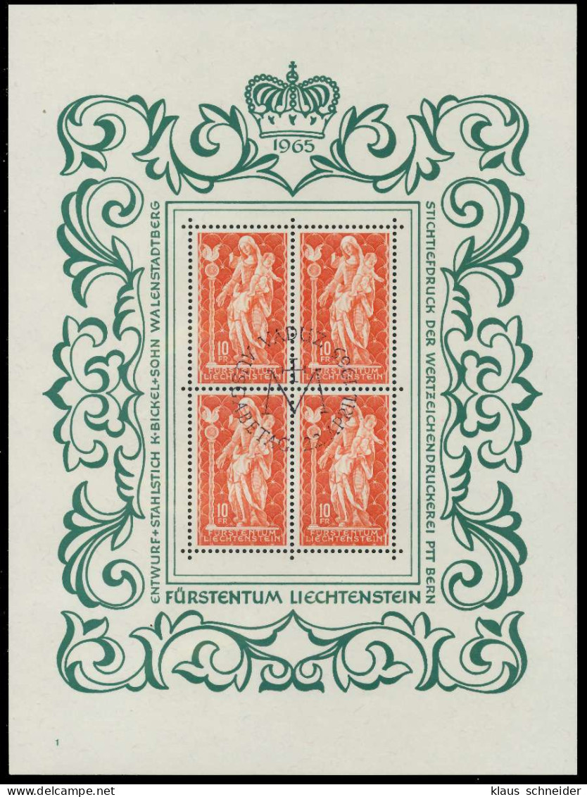 LIECHTENSTEIN BLOCK KLEINBOGEN Nr 449 FN1 ESST S59E81A - Blokken