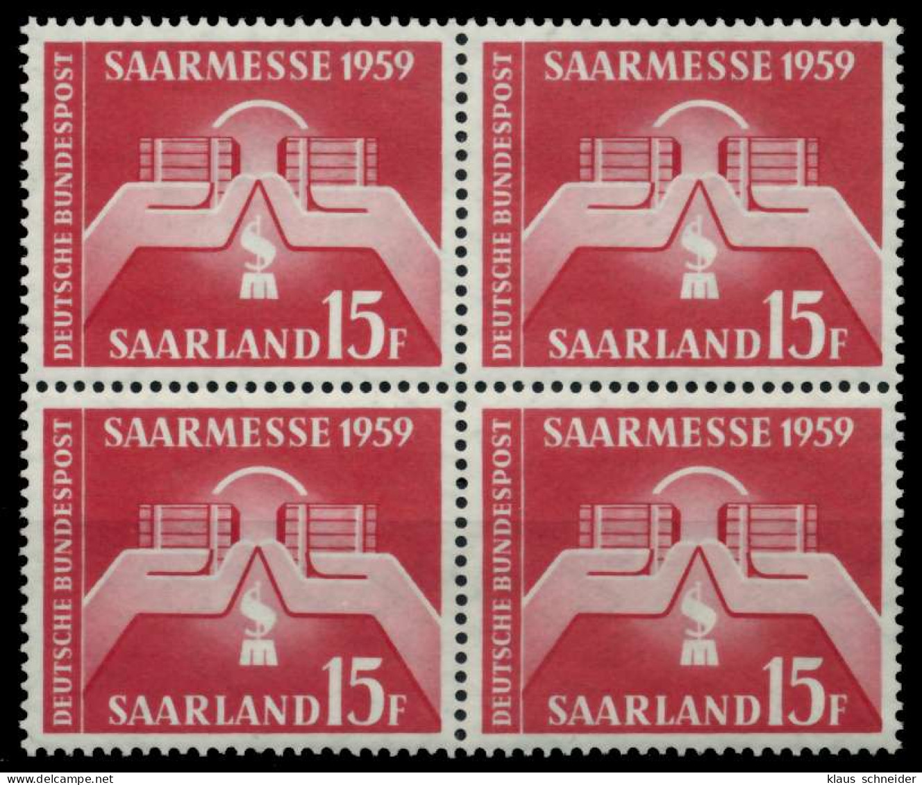 SAAR OPD 1959 Nr 447 Postfrisch VIERERBLOCK X976CD6 - Ongebruikt