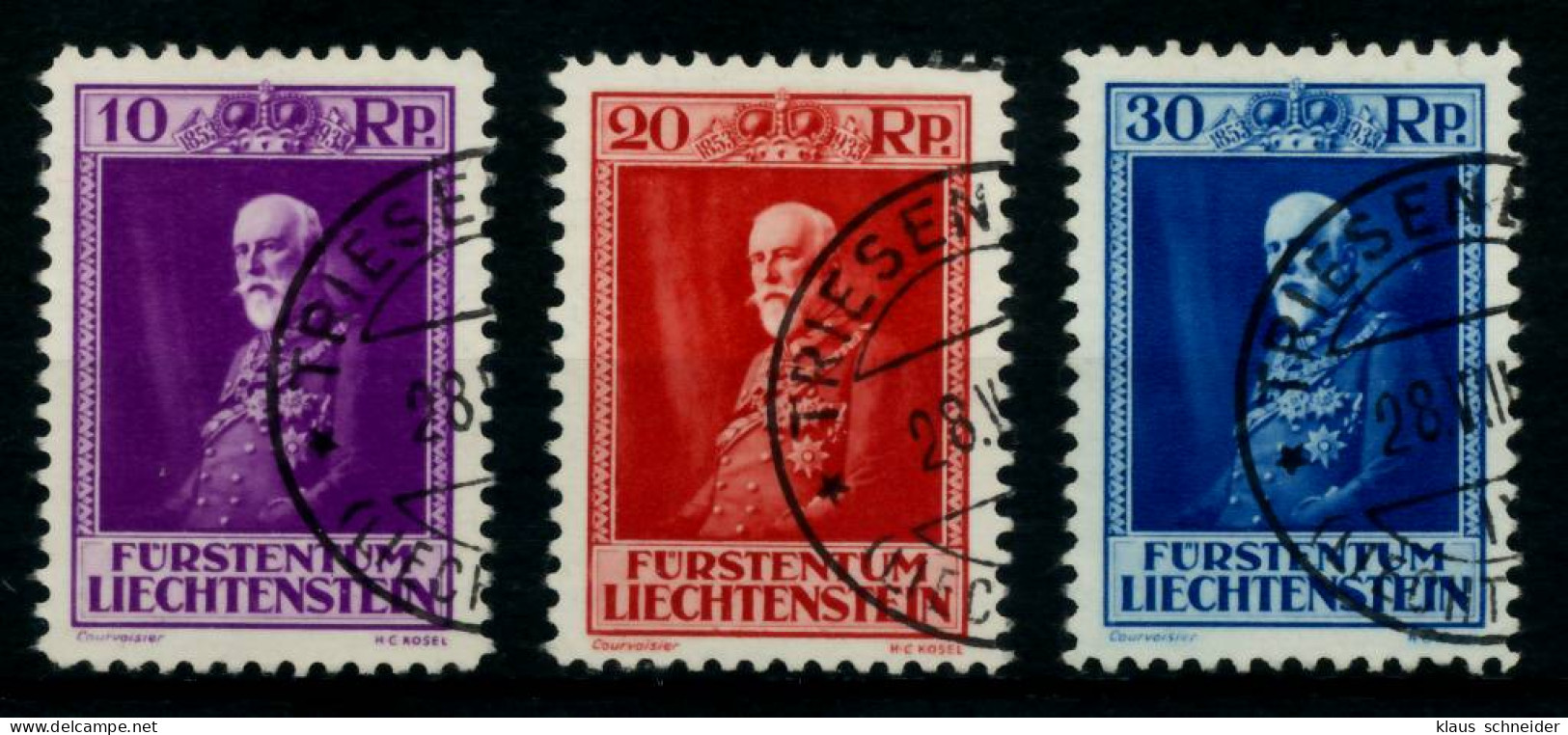 LIECHTENSTEIN 1933 Nr 122-124 Gestempelt X6A91C2 - Oblitérés