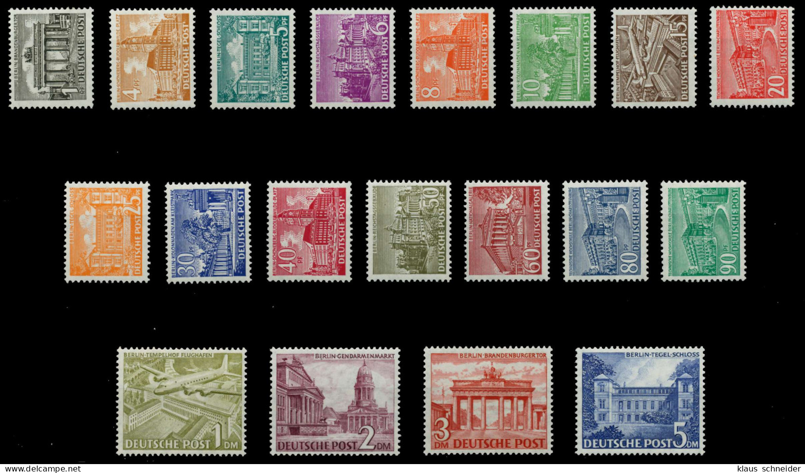 BERLIN DS BAUTEN 1 Nr 42-60 - Mit 57b Postfrisch Gepr. X6C3862 - Unused Stamps