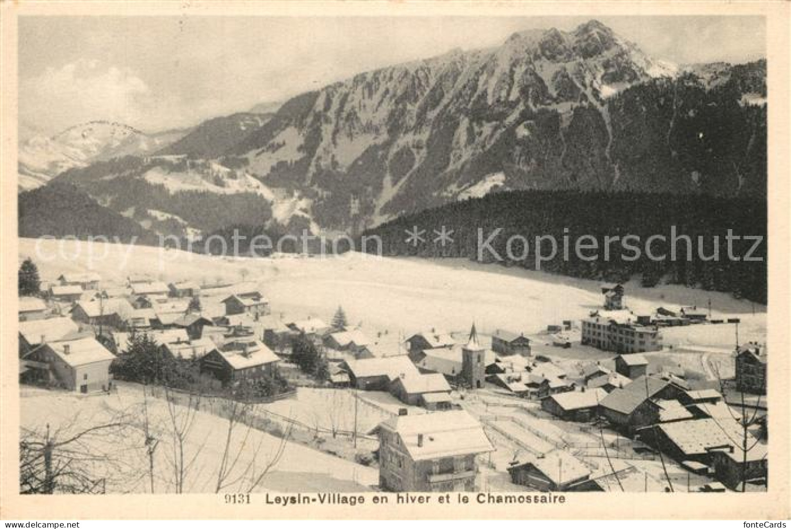 13308630 Leysin Village En Hiver Et Le Chamossaire Leysin - Sonstige & Ohne Zuordnung