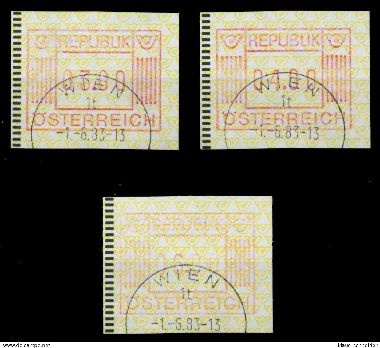 ÖSTERREICH AUTOMATENMARKEN Nr ATM 1-3S-ATM 1-6S X6DA94E - Automatenmarken [ATM]