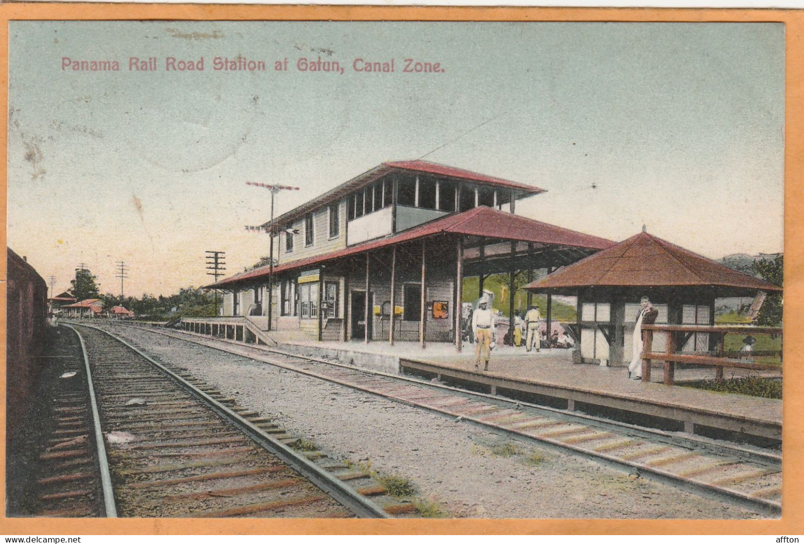 Railroad Station At Gatun Panama 1910 Postcard - Panamá