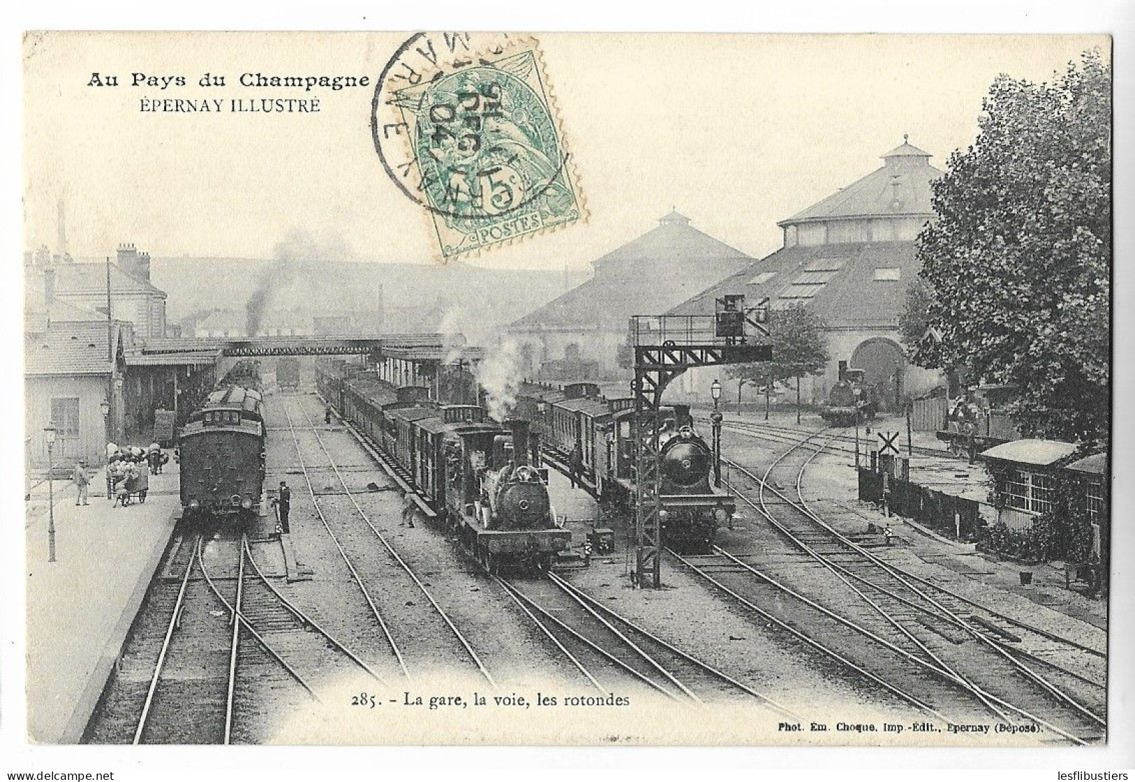 CPA 51 EPERNAY La Gare, La Voie, Les Rotondes - Epernay