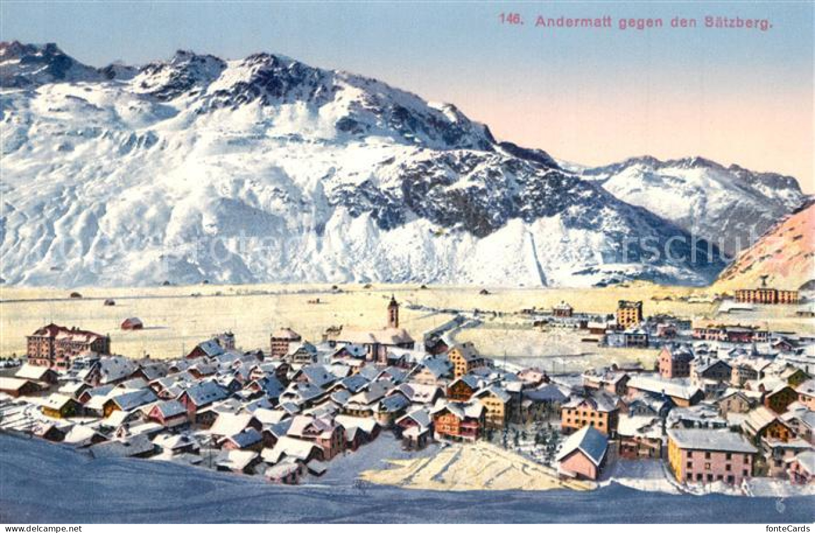 13308348 Andermatt Winterpanorama Blick Gegen Saetzberg Andermatt - Autres & Non Classés